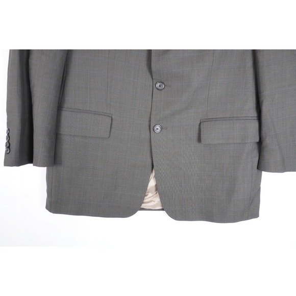 Chaps Ralph Lauren Mens Blazer 38L Gray Striped Wool 3 Button Sport Coat Jacket - Picture 3 of 10